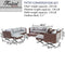 Festival Depot 11 pcs Outdoor Furniture Patio Conversation Set Sectional Corner Sofa Chairs with X Shaped Metal Leg All Weather Brown Rattan Wicker Rectangle Coffee Table with Grey Seat Back Cushions