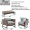 Festival Depot Patio 7 Pieces Outdoor Conversation Sets Furniture Sectional Corner Sofa, All-Weather Brown Manual Weaving Wicker Chairs with Side Coffee Table, Soft Back Seating Couch Cushions (Grey)