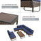 Festival Depot 9 Pcs Patio Conversation Sets Outdoor Furniture Sectional Corner Sofa with All-Weather PE Rattan Wicker Chair Coffee Table and Thick Soft Removable Couch Cushions (Blue)