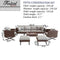 Festival Depot 9pcs Outdoor Furniture Patio Conversation Set Sectional Corner Sofa Chairs with X Shaped Metal Leg All Weather Brown Rattan Wicker Ottoman Coffee Table with Grey Seat Back Cushions