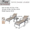 Deluxe 3 Piece Patio Set with Adjustable Textilene Chaise Lounges and Glass Coffee Table