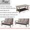 Festival Depot 4 Pcs Patio Conversation Set Wicker Chairs Loveseats with Thick Cushions and Coffee Table in Metal Frame Outdoor Furniture for Deck Garden