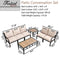 Festival Depot 7Pcs Patio Conversation Set Sectional Chair with Cushions and Side Coffee Table All Weather Outdoor Furniture for Deck Poolside Garden, Beige