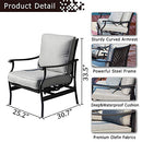 Festival Depot Patio Conversation Set Outdoor Furniture 50,000 BTU Propane Fire Pit Table Gas and Armrest Chair with Thick & Soft Cushions for Garden, Pool, Backyard