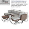 Festival Depot 7pcs Outdoor Furniture Patio Conversation Set Sectional Corner Sofa Chairs with X Shaped Metal Leg All Weather Brown Rattan Wicker Ottoman Side Coffee Table with Grey Seat Back Cushions