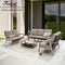Festival Depot 4 Pcs Patio Conversation Set Wicker Chairs Loveseats with Thick Cushions and Coffee Table in Metal Frame Outdoor Furniture for Deck Garden