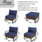 Festival Depot 4 Pieces Patio Dining Furniture Outdoor Armchair Combination Conversation Set All-Weather Ottoman with U Shaped Steel Leg for Porch Lawn Garden Balcony Pool Backyard, Brown