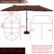 Festival Depot 14.7 ft Patio Outdoor Double-Sided Umbrella Large Twin Market Ventilation Aluminum Crank for Porch, Deck, Backyard and Pool