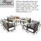 Festival Depot 15Pc Outdoor Furniture Patio Conversation Set Sectional Corner Sofa Chairs All Weather Wicker Ottoman Metal Frame Slatted Coffee Table with Thick Grey Seat Back Cushions Without Pillows