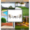 Festival Depot 3 Pieces Patio Outdoor Bistro Set Armrest Sofa Chairs with Seating Back Cushions Metal Side Coffee Table Garden