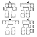 Festival Depot 10pcs Outdoor Furniture Patio Conversation Set Sectional Sofa Chairs All Weather Brown Wicker Ottoman Slatted Coffee Table with Thick Grey Seat Back Cushions, Black