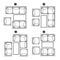 Festival Depot 7pcs Outdoor Furniture Patio Conversation Set Sectional Corner Sofa Chairs with X Shaped Metal Leg All Weather Brown Rattan Wicker Rectangle Coffee Table with Grey Seat Back Cushions