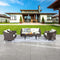 Festival Depot 9 Pcs Patio Conversation Set Outdoor Furniture Combination Sectional Sofa All-Weather PE Wicker Metal Armchairs with Seating Back Cushions Side Coffee Table (Beige)