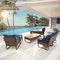 Festival Depot 7 Pieces Patio Conversation Sets Outdoor Furniture Sectional Sofa with All-Weather PE Rattan Wicker Back Chair, Coffee Table and Thick Soft Removable Couch Cushions(Blue)