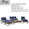 Festival Depot 7 Pieces Patio Conversation Sets Outdoor Furniture Sectional Sofa with All-Weather PE Rattan Wicker Back Chair, Coffee Table and Thick Soft Removable Couch Cushions(Blue)