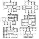Festival Depot 10pcs Outdoor Furniture Patio Conversation Set Sectional Corner Sofa Chairs with X Shaped Metal Leg All Weather Brown Rattan Wicker Ottoman Coffee Table with Grey Seat Back Cushions