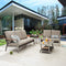 Festival Depot 4pcs Patio Conversation Set Wicker Armchair All Weather Rattan Loveseat 3-Seater Sofa with Thick Cushions and Side Coffee Table in Metal Frame Outdoor Furniture for Deck Garden