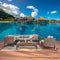 Festival Depot 7 Pieces Patio Outdoor Furniture Conversation Sets Sectional Corner Sofa, All-Weather Brown Manual Weaving Wicker Chairs with Side Coffee Table, Soft Thick Seating Couch Cushions (Grey)