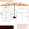 Festival Depot 14.7 ft Patio Outdoor Double-Sided Umbrella Large Twin Market Ventilation Aluminum Crank for Porch, Deck, Backyard and Pool