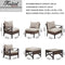 Festival Depot 12 Pcs Patio Outdoor Furniture Conversation Set Sectional Sofa with All-Weather Brown PE Rattan Wicker Back Chair, Ottoman, Coffee Table and Soft Thick Removable Couch Cushions