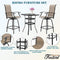 Festival Depot 40" Bar Height Outdoor Patio Bistro Table Metal Square Side Table Tempered Glass Top All Weather (31.5"x 31.5"x 41.2"H)