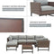 Festival Depot 7 Pieces Patio Outdoor Furniture Conversation Sets Sectional Corner Sofa with Wicker Chairs, Ottoman, Coffee Table and Comfy Thick Seat Cushions(Grey)