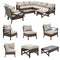 Festival Depot 10 Pcs Patio Outdoor Furniture Conversation Set Sectional Corner Sofa with All-Weather Brown PE Rattan Wicker Back Chair, Ottoman, Coffee Table and Thick Removable Couch Cushions