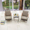 Festival Depot 3 Pieces Patio Bistro Set Lounge Armchairs with Thick Cushions and Side Table in Metal Frame Outdoor Furniture for Deck, Gray