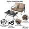 Festival Depot 2 Pieces Outdoor Furniture Patio Conversation Set Bistro Loveseat with Seat and Back Thick Cushions and Metal Coffee Table with Slatted Steel Tabletop for Backyard Porch Balcony