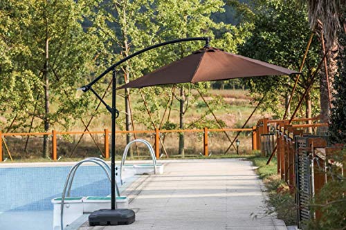 Festival Depot Umbrella Base Outdoor Patio Base 43 LB Weight Water Filled Stand Square Plastic Holder Matching Table Market Umbrella Suit Dia 1.57" for Outside Deck Garden Lawn, Black
