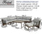 Festival Depot 10Pc Outdoor Furniture Patio Conversation Set Sectional Corner Sofa Chairs All Weather Wicker Ottoman Metal Frame Slatted Coffee Table with Thick Grey Seat Back Cushions Without Pillows