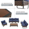 Festival Depot 7 Pieces Patio Conversation Sets Loveseat Outdoor Furniture Sectional Sofa with All-Weather PE Rattan Wicker Back Armchair, Coffee Table and Soft Removable Couch Cushions (Blue)