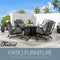 Festival Depot Patio Conversation Set Outdoor Furniture 50,000 BTU 42 Inch Propane Fire Pit Table Gas and Armrest Chair with Thick & Soft Cushions for Garden, Deck, Pool, Backyard