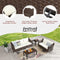 Festival Depot 7 Pcs Patio Conversation Set Outdoor Furniture Combination Sectional Sofa All-Weather PE Wicker Metal Armchairs with Seating Back Cushions Side Coffee Table (Beige)