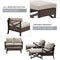 Festival Depot 8 Pcs Patio Outdoor Furniture Conversation Set Sectional Corner Sofa with All-Weather Brown PE Rattan Wicker Back Chair, Ottoman, Coffee Side Table and Removable Couch Cushions