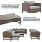 Festival Depot 10 Pieces Patio Conversation Set Outdoor Furniture Combination Sectional Corner Sofa Set All-Weather Woven Wicker Metal Chairs with Seating Back Cushions Side Coffee Table Ottoman, Gray