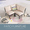 Festival Depot 3 Pieces Patio Conversation Set Sectional Corner Chair with Thick Cushions All Weather Metal Outdoor Furniture for Deck Porch Garden, Beige