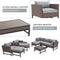 Festival Depot 10 Pieces Outdoor Furniture Patio Conversation Set Combination Sectional Sofa Loveseat All-Weather Wicker Metal Chairs with Seating Back Cushions Side Coffee Table,Gray