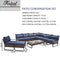 Festival Depot 10 Pcs Patio Conversation Sets Outdoor Furniture Sectional Corner Sofa with All-Weather PE Rattan Wicker Chair Coffee Table and Thick Soft Removable Couch Cushions (Blue)