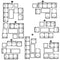 Festival Depot 10Pc Outdoor Furniture Patio Conversation Set Sectional Corner Sofa Chairs with X Shaped Metal Leg All Weather Brown Rattan Wicker Ottoman Side Coffee Table with Grey Seat Back Cushions