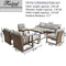 Festival Depot 10pcs Outdoor Furniture Patio Conversation Set Sectional Sofa Chairs All Weather Brown Wicker Ottoman Slatted Coffee Table with Thick Grey Seat Back Cushions, Black