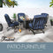 Festival Depot Patio Conversation Set Outdoor Furniture 50,000 BTU 42 Inch Propane Fire Pit Table Gas and Armrest Chair with Thick & Soft Cushions for Garden, Deck, Pool, Backyard