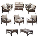 Festival Depot 9 Pcs Patio Outdoor Furniture Conversation Set Sectional Sofa with All-Weather Brown PE Rattan Wicker Back Chair, Coffee Side Table and Soft Thick Removable Couch Cushions