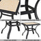 Festival Depot 3 PC Bistro Outdoor Patio Dining 360¡Swivel Chairs Set Furniture Rockers Armrest Chair Square Metal Steel Frame Coffee Table for Deck Garden Pool