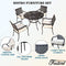 Festival Depot 5 Piece Patio Dining Set Metal Chairs with Seat Cushions and Round Iron Table with Umbrella Hole All Weather Outdoor Furniture for Bistro Deck Garden