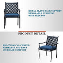 Festival Depot 5 Piece Patio Dining Set Metal Chairs with Seat Cushions and Round Iron Table with Umbrella Hole All Weather Outdoor Furniture for Bistro Deck Garden