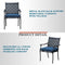 Festival Depot 5 Piece Patio Dining Set Metal Chairs with Seat Cushions and Round Iron Table with Umbrella Hole All Weather Outdoor Furniture for Bistro Deck Garden
