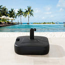 Festival Depot Umbrella Base Outdoor Patio Base 43 LB Weight Water Filled Stand Square Plastic Holder Matching Table Market Umbrella Suit Dia 1.57" for Outside Deck Garden Lawn, Black