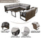 Festival Depot 10Pc Outdoor Furniture Patio Conversation Set Sectional Corner Sofa Chairs All Weather Wicker Metal Frame Rectangle Side Slatted Coffee Table with Thick Grey Seat Back Cushion No Pillow