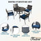 Festival Depot 5 Piece Patio Dining Set Metal Chairs with Seat Cushions and Round Iron Table with Umbrella Hole All Weather Outdoor Furniture for Bistro Deck Garden